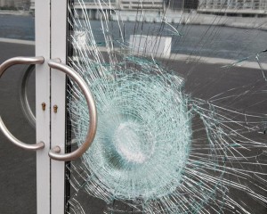 broken glass door